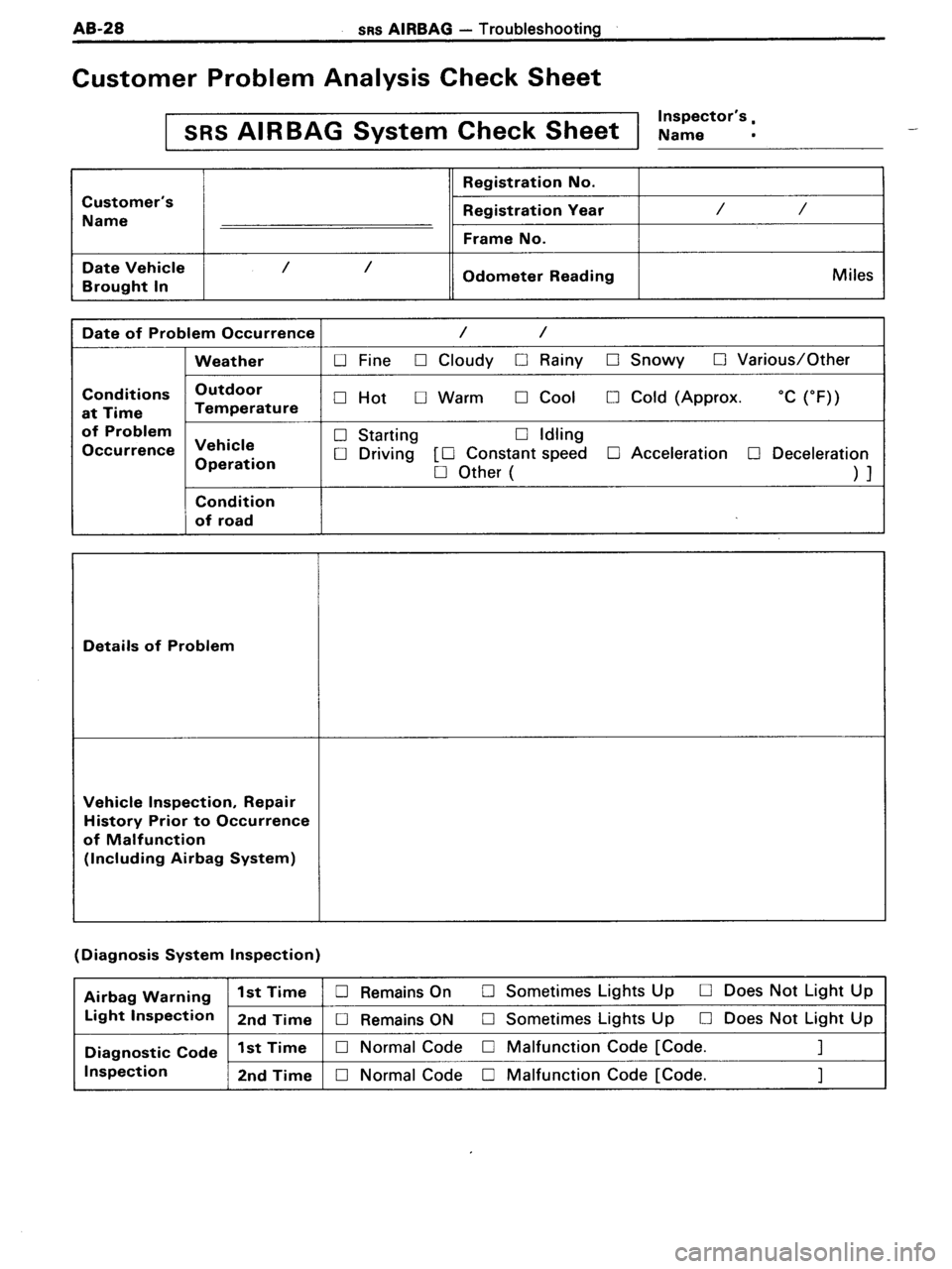 TOYOTA MR-2 1991 Factory Repair Manual TOYOTA MR-2 1991 Factory Repair Manual