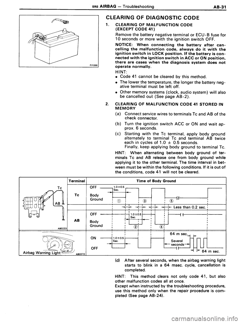 TOYOTA MR-2 1991 Factory Repair Manual TOYOTA MR-2 1991 Factory Repair Manual