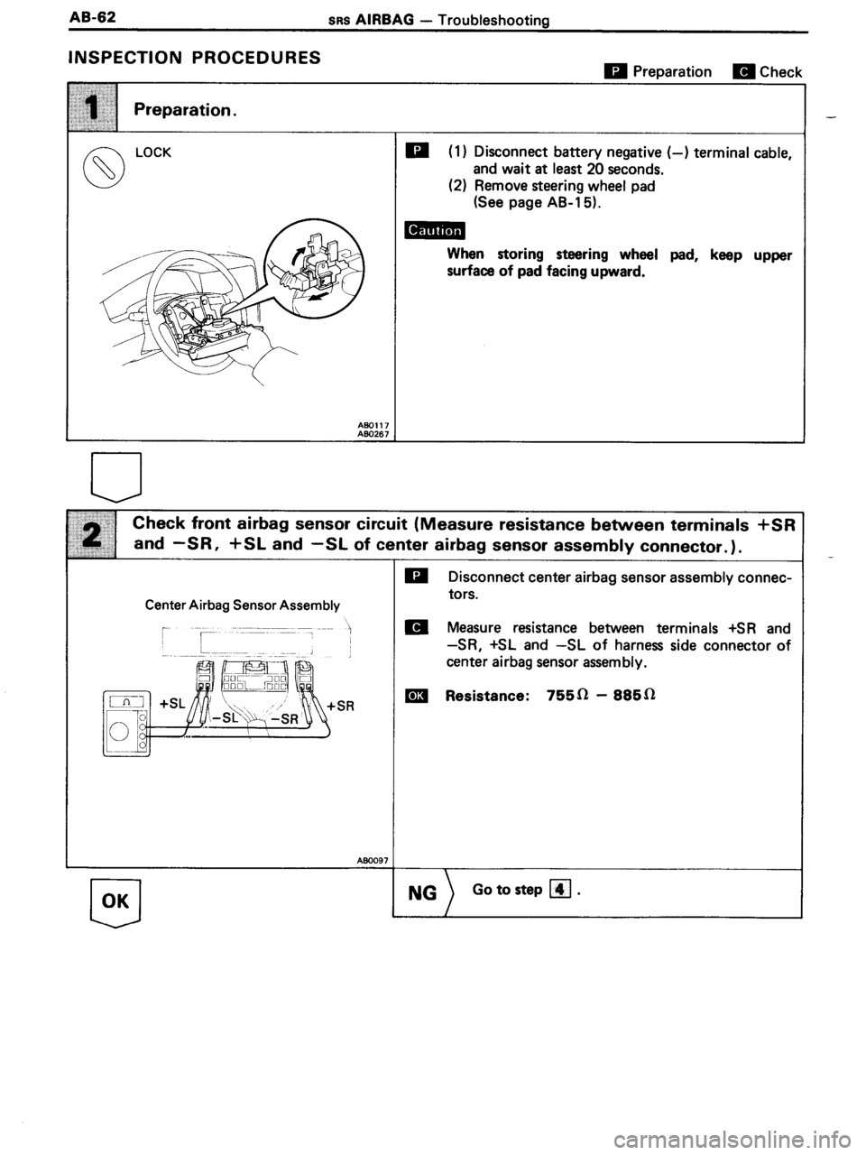 TOYOTA MR-2 1991  Factory Repair Manual 