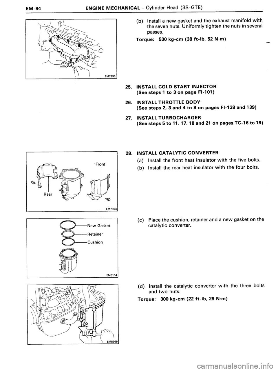 TOYOTA MR-2 1991 Factory Repair Manual TOYOTA MR-2 1991 Factory Repair Manual