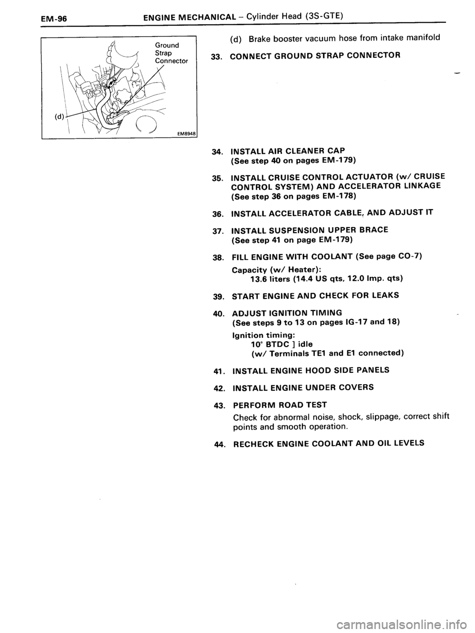 TOYOTA MR-2 1991 Factory Repair Manual TOYOTA MR-2 1991 Factory Repair Manual