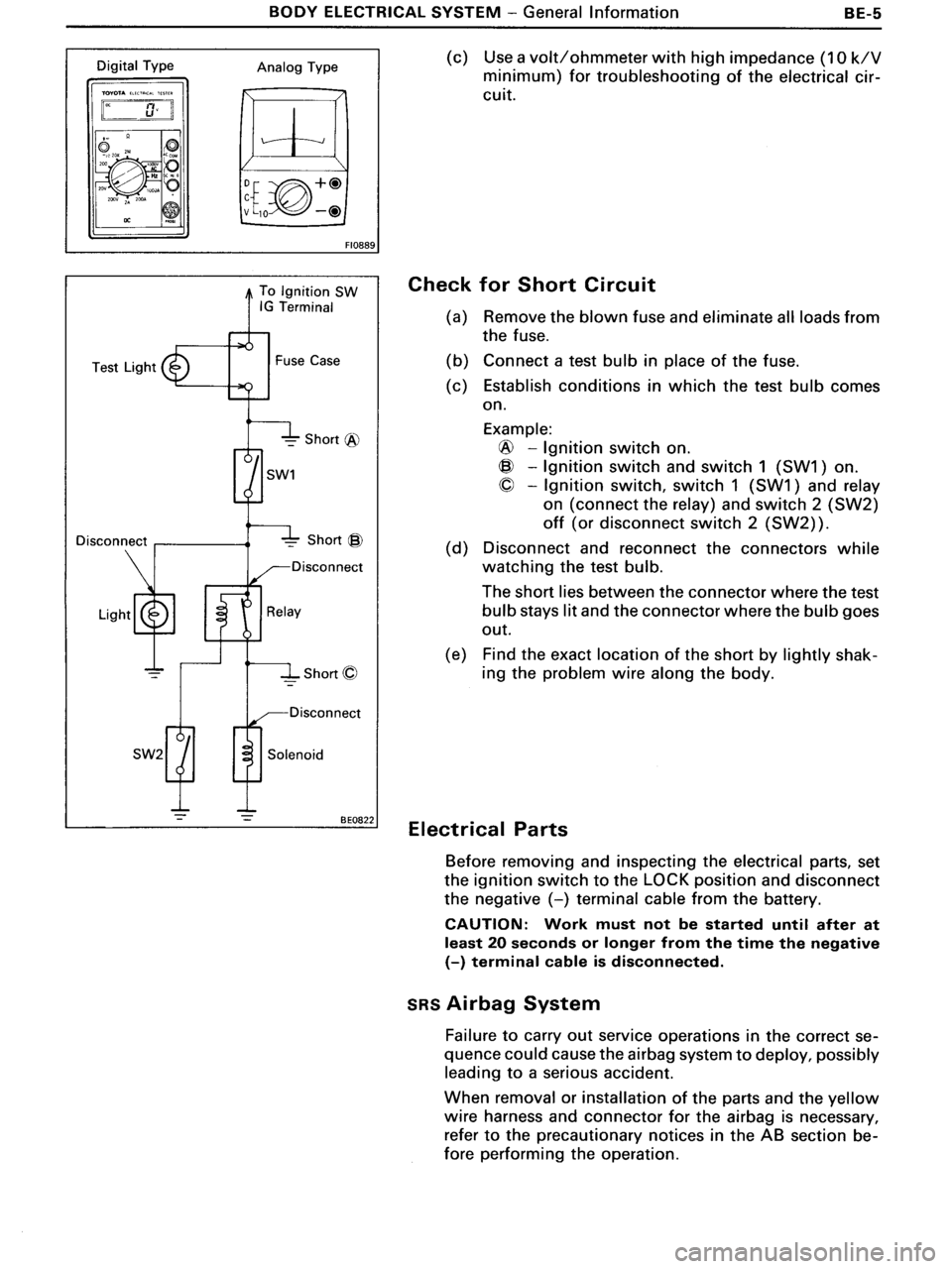 TOYOTA MR-2 1991 Factory Repair Manual TOYOTA MR-2 1991 Factory Repair Manual