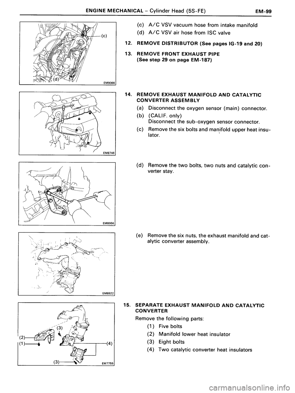 TOYOTA MR-2 1991 Factory Repair Manual TOYOTA MR-2 1991 Factory Repair Manual