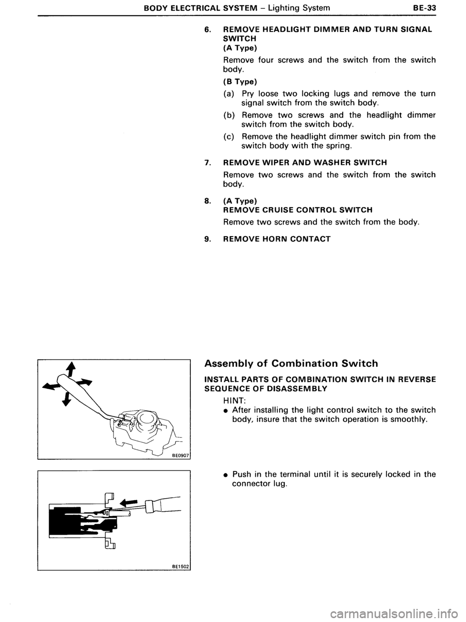 TOYOTA MR-2 1991  Factory Repair Manual 