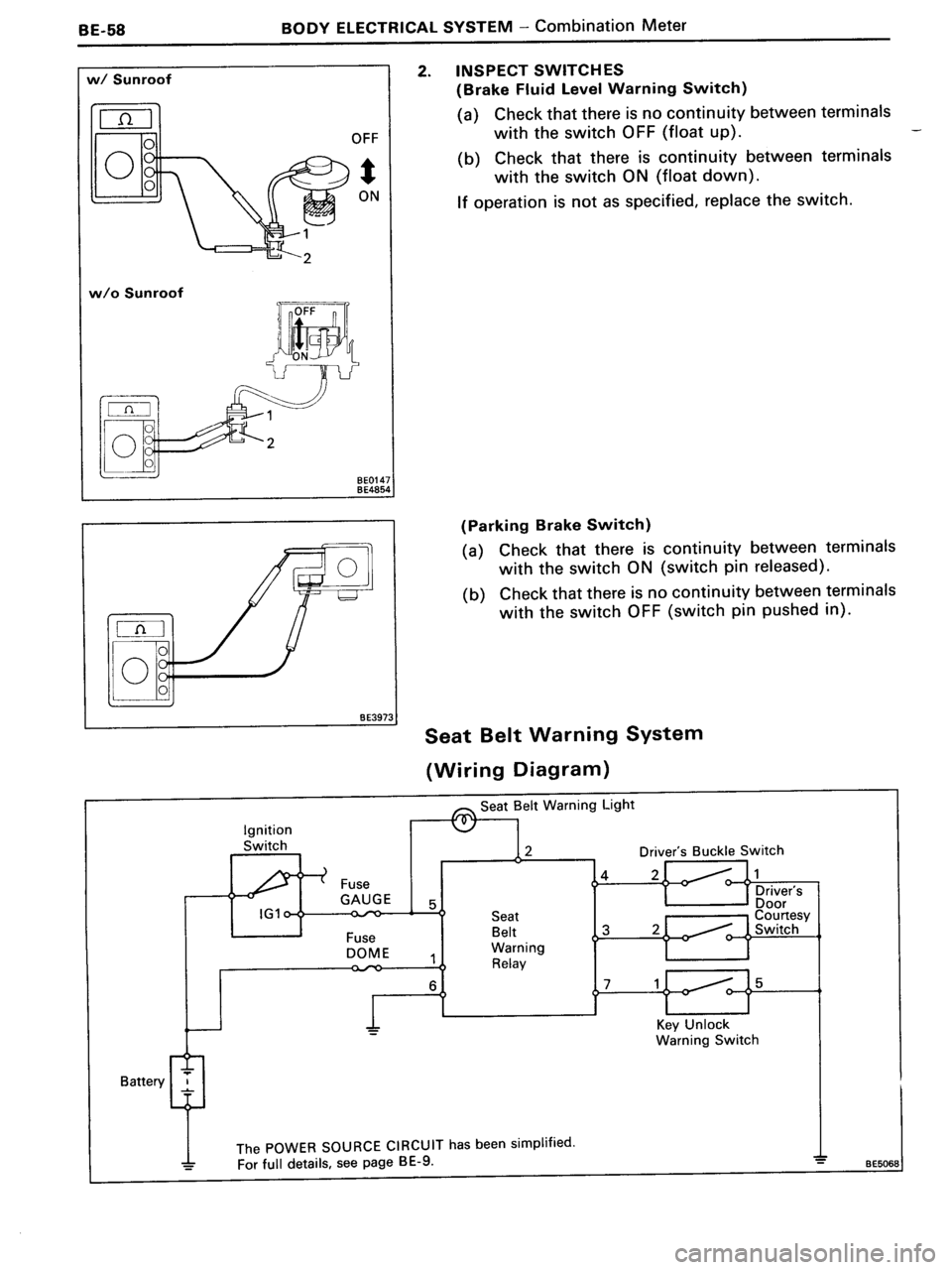 TOYOTA MR-2 1991  Factory Repair Manual 