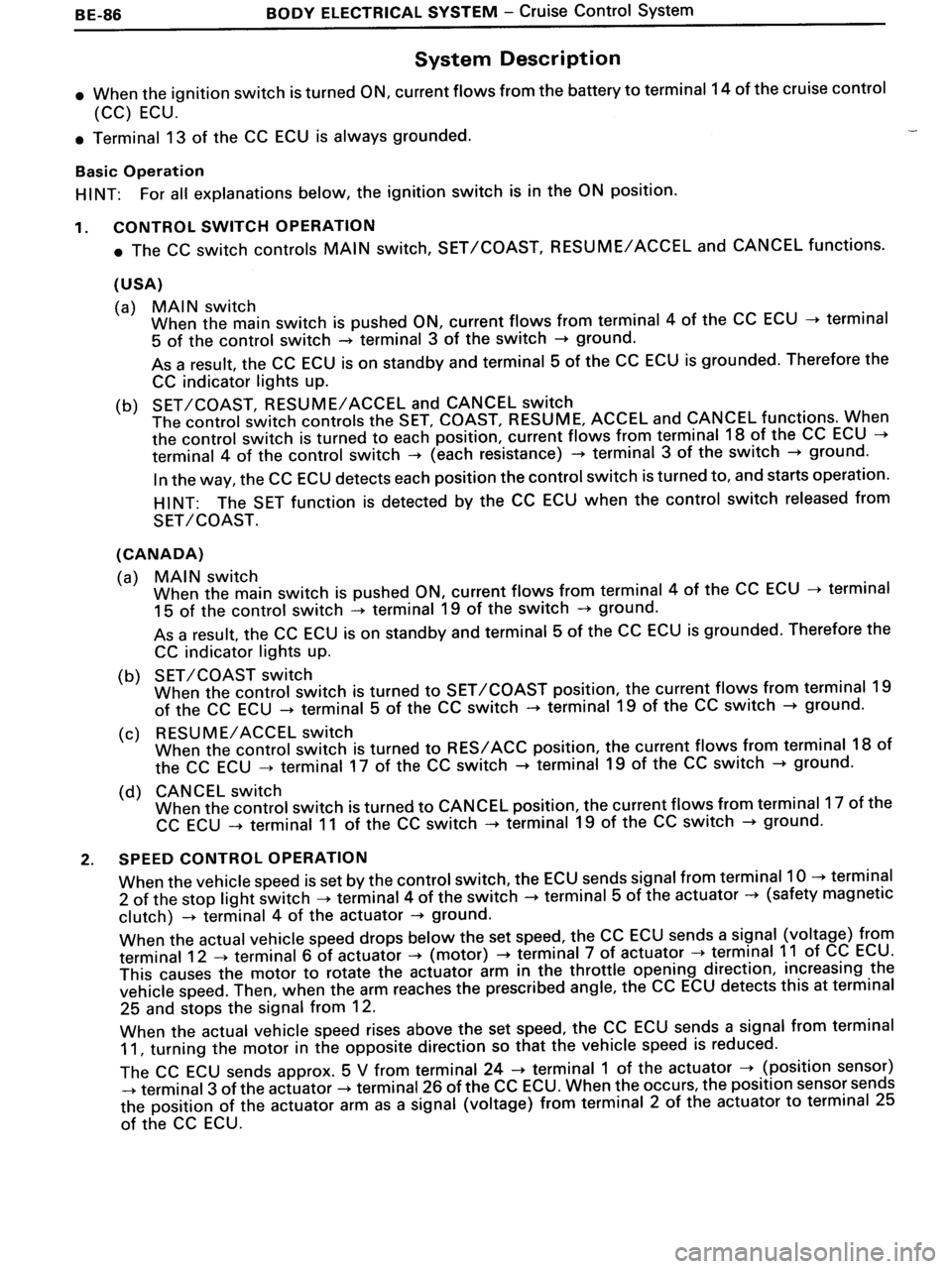 TOYOTA MR-2 1991  Factory Repair Manual 