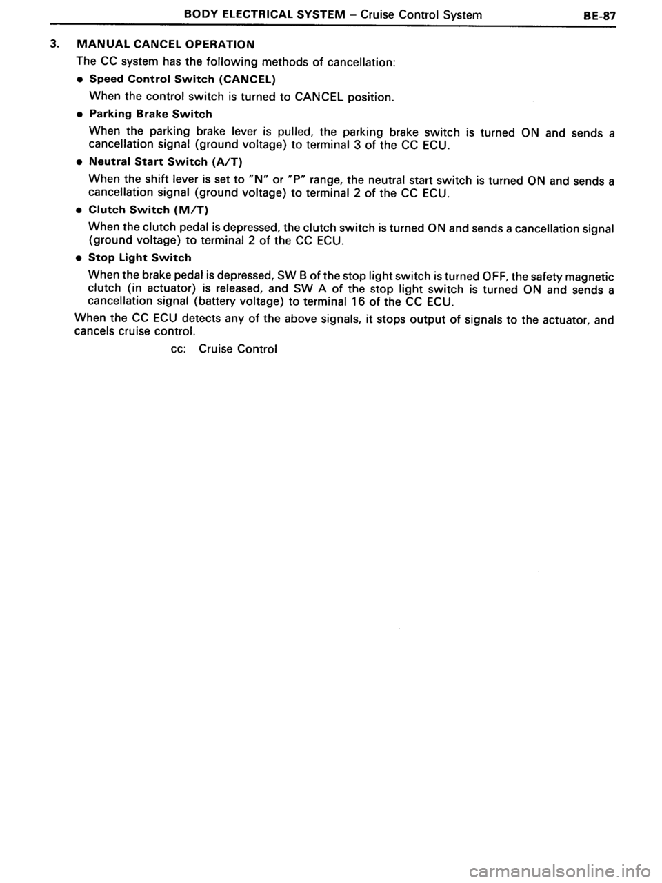 TOYOTA MR-2 1991  Factory Repair Manual 