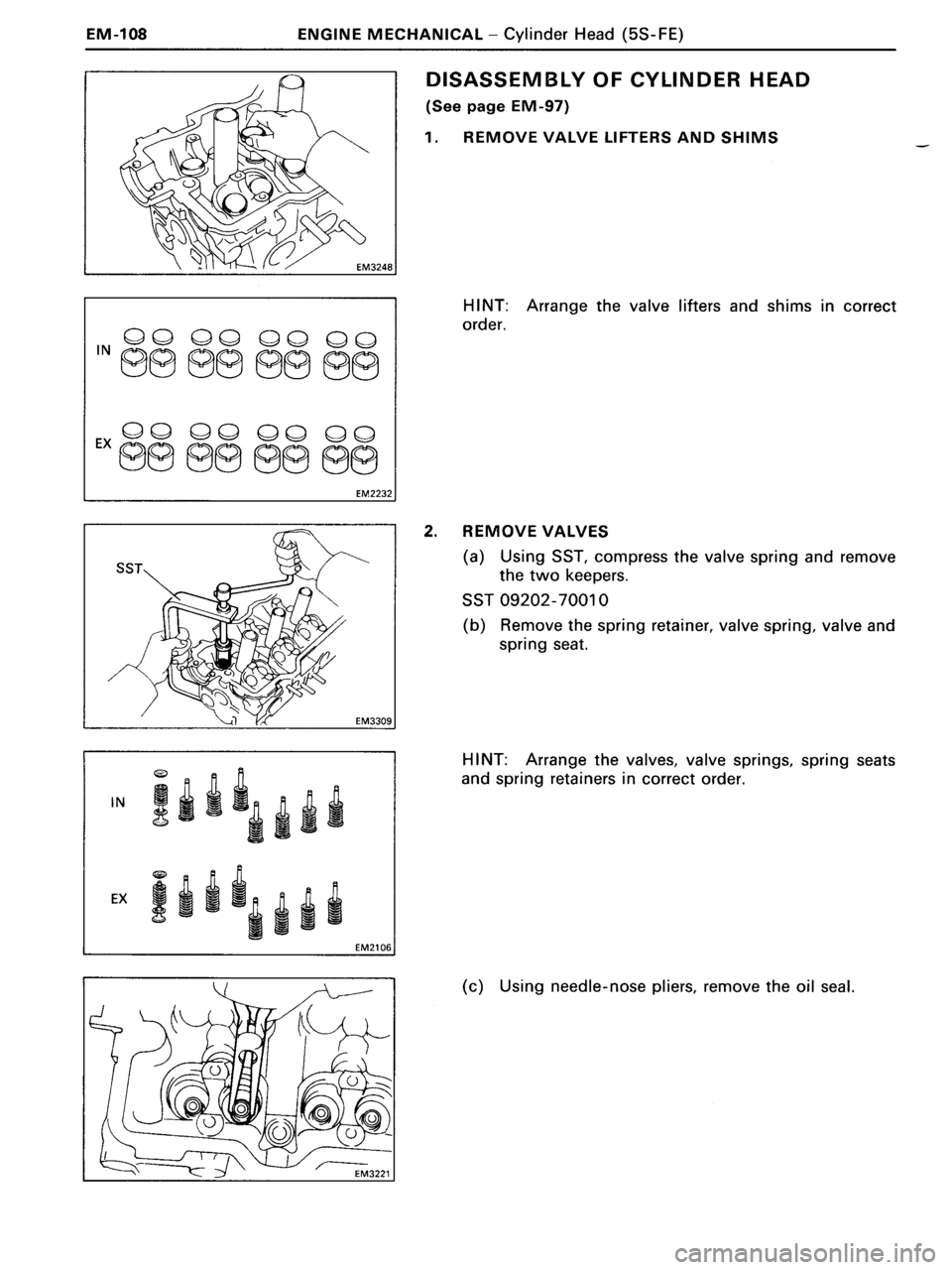 TOYOTA MR-2 1991  Factory Repair Manual 