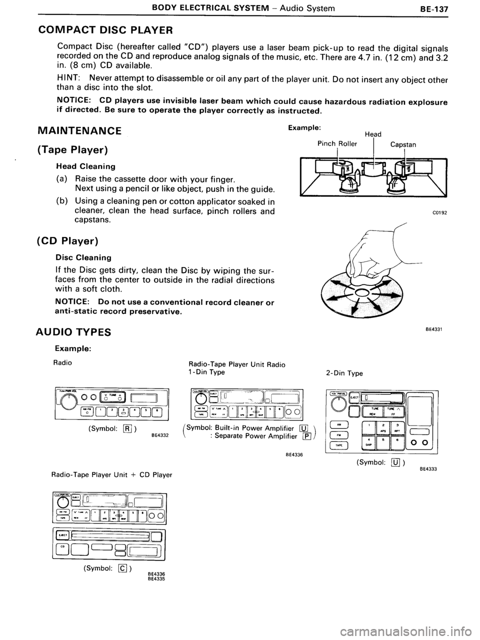 TOYOTA MR-2 1991 Factory Repair Manual TOYOTA MR-2 1991 Factory Repair Manual