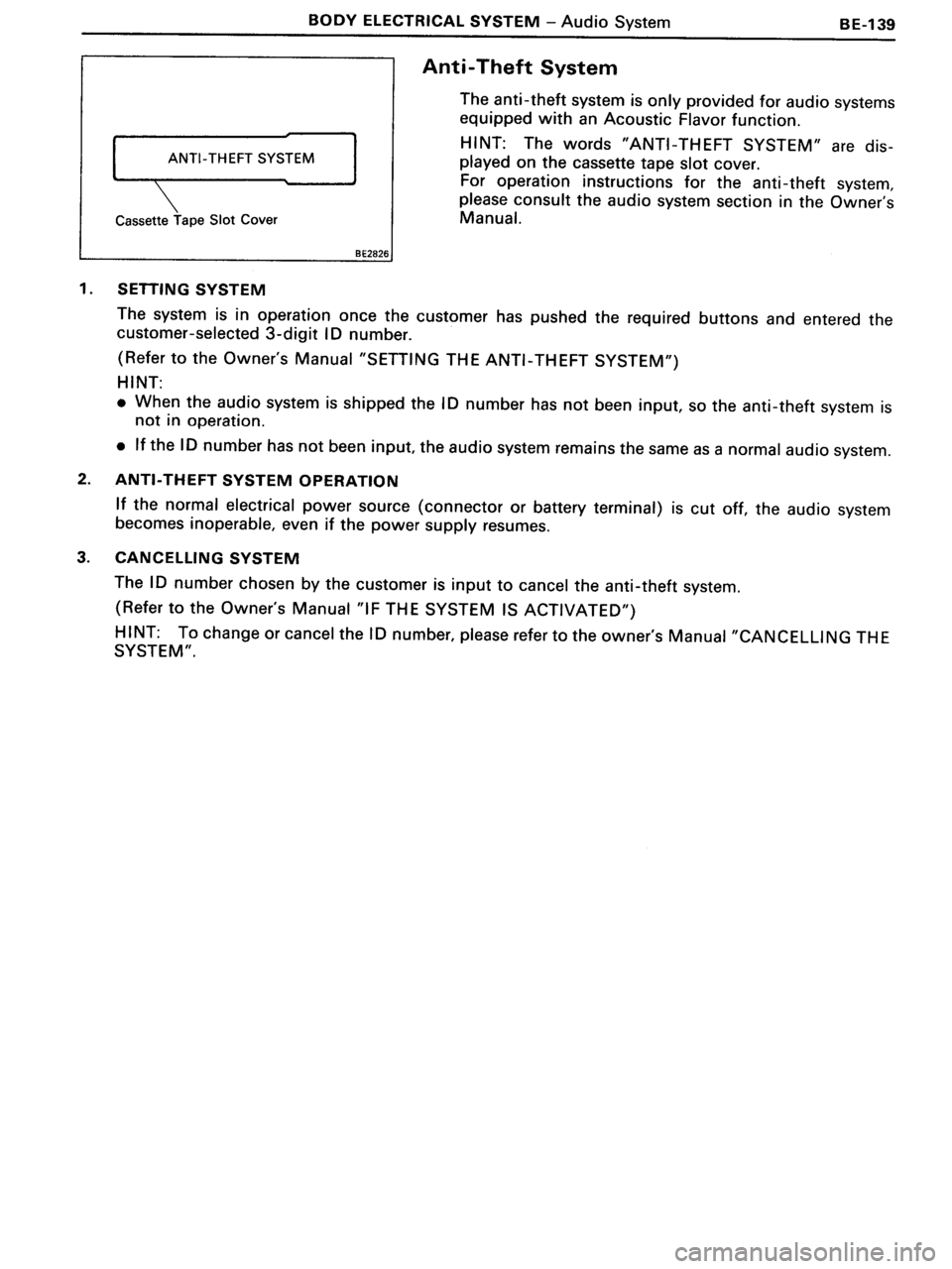 TOYOTA MR-2 1991 Factory Repair Manual TOYOTA MR-2 1991 Factory Repair Manual