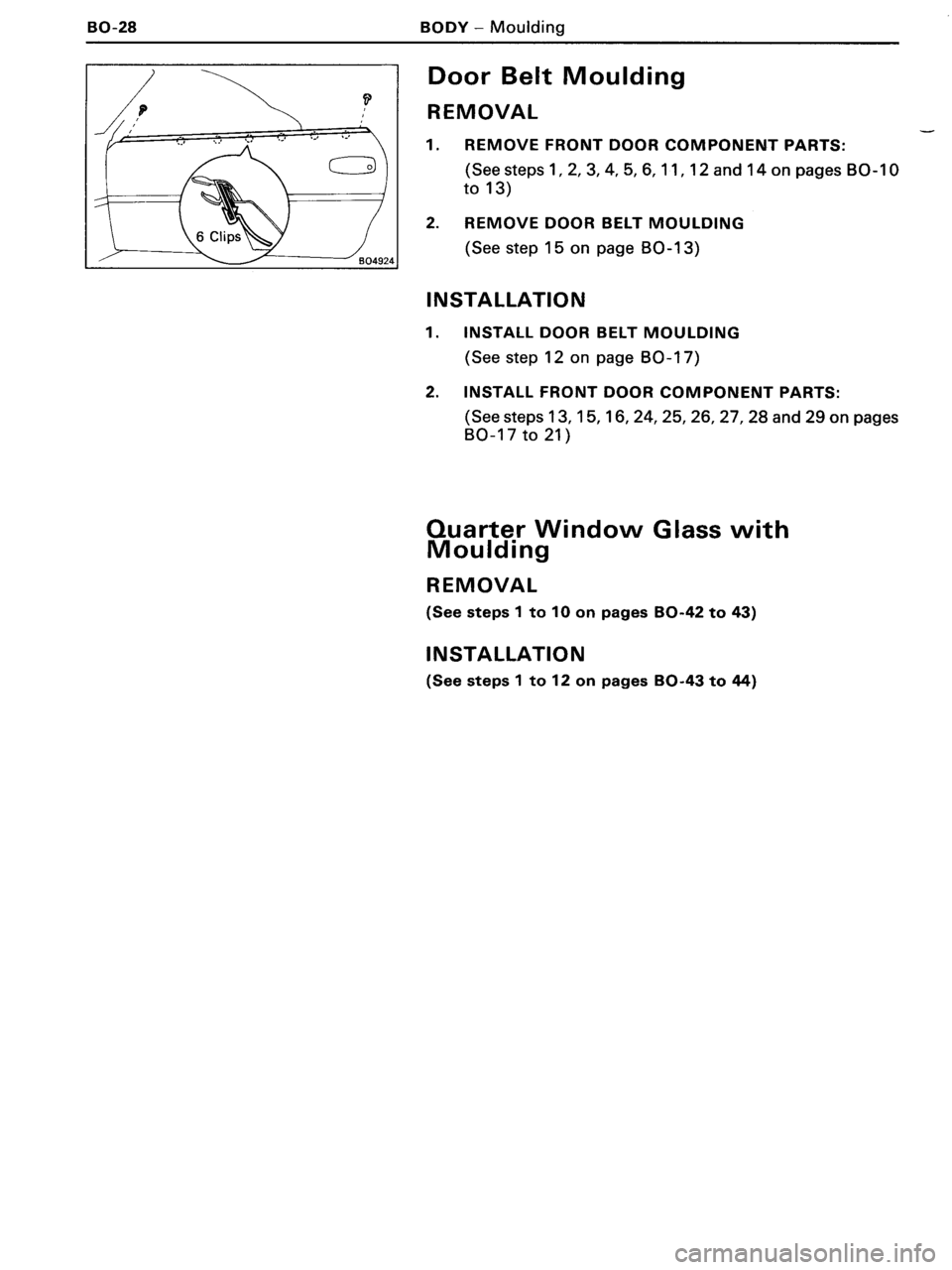 TOYOTA MR-2 1991  Factory Repair Manual 