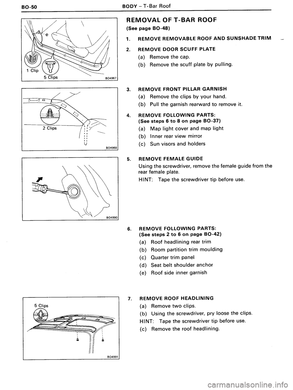 TOYOTA MR-2 1991 Factory Repair Manual TOYOTA MR-2 1991 Factory Repair Manual