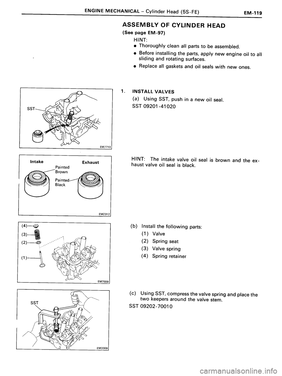 TOYOTA MR-2 1991  Factory Repair Manual 