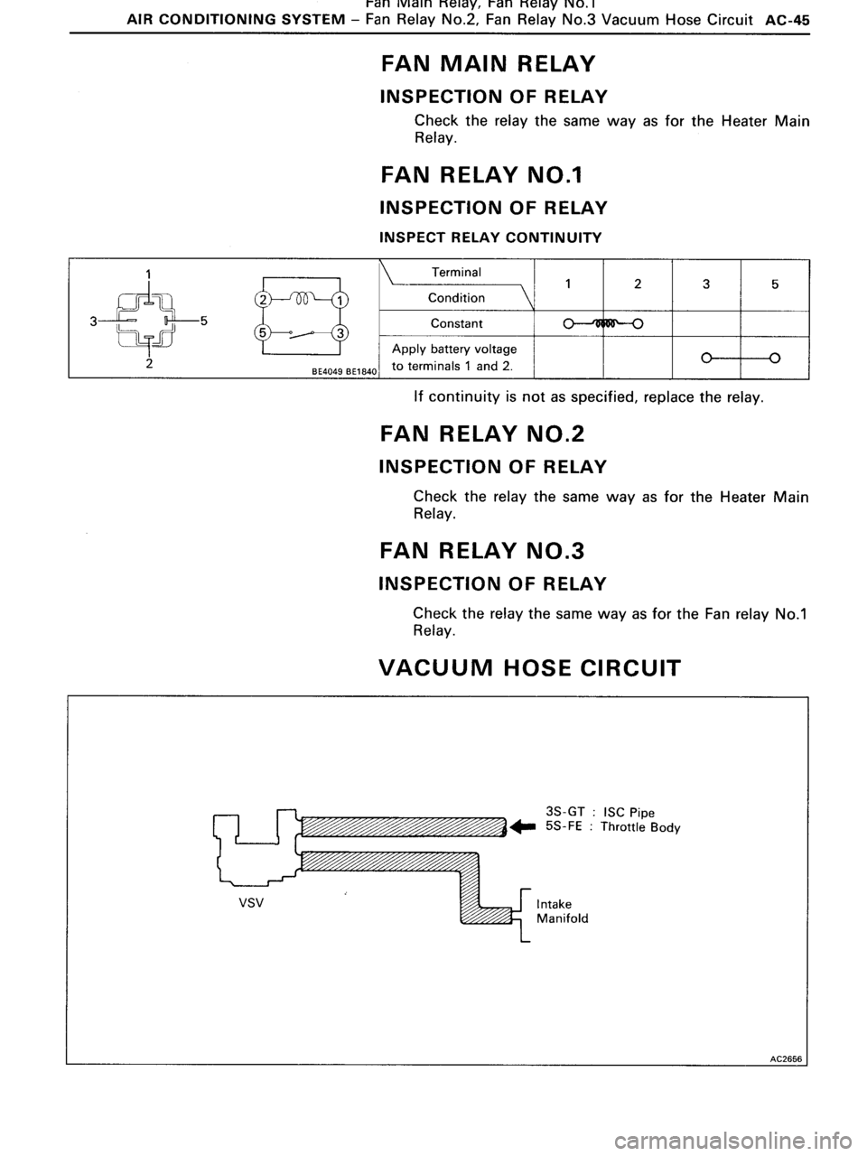 TOYOTA MR-2 1991  Factory Repair Manual 
