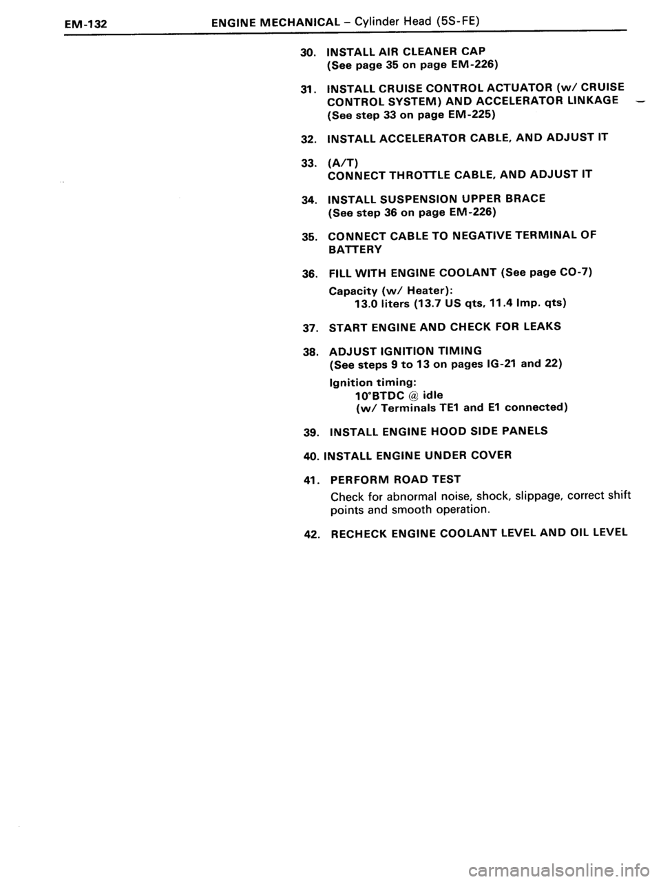 TOYOTA MR-2 1991  Factory Repair Manual 