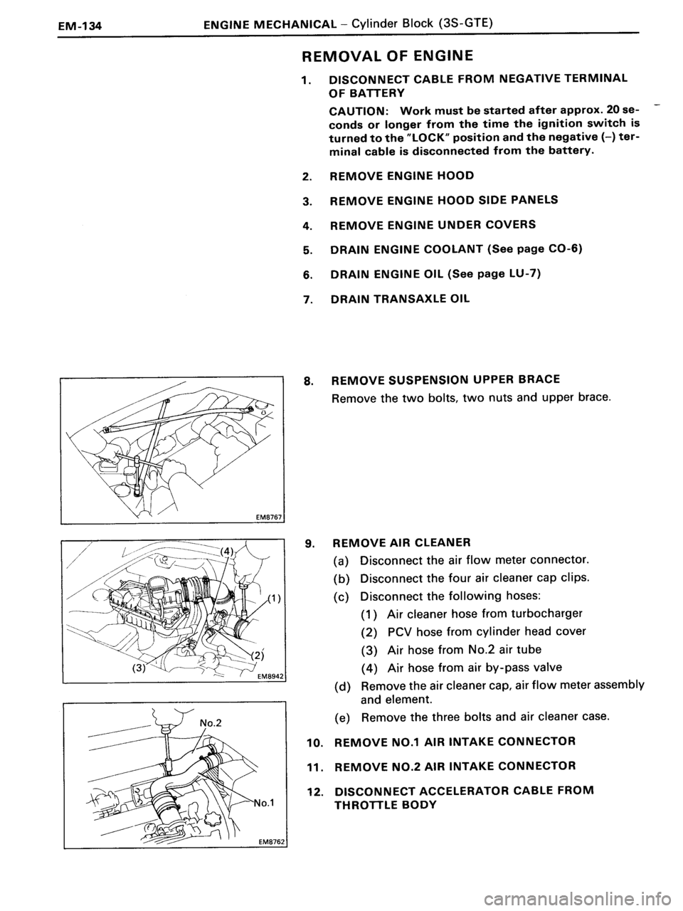TOYOTA MR-2 1991  Factory Repair Manual 