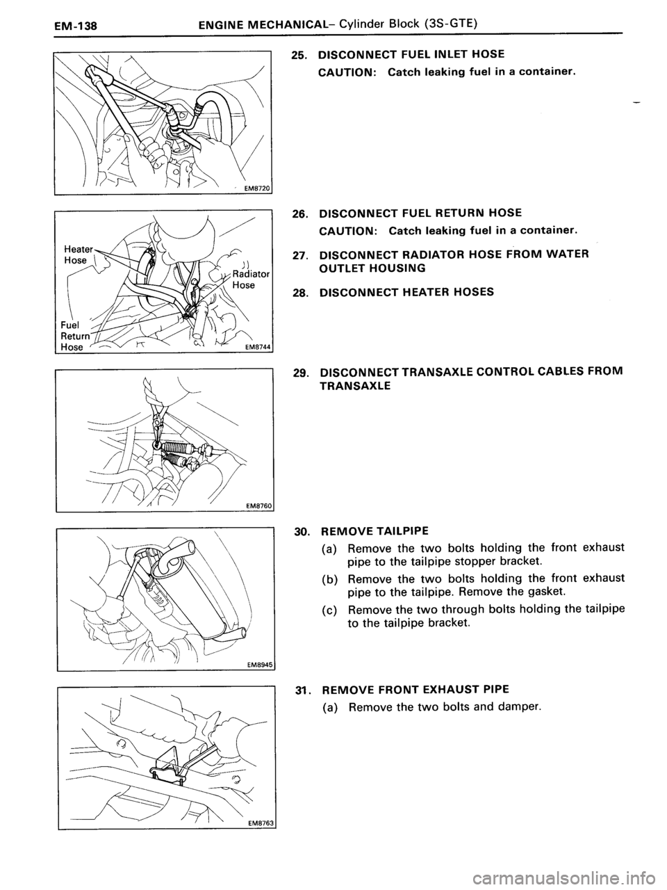 TOYOTA MR-2 1991  Factory Repair Manual 