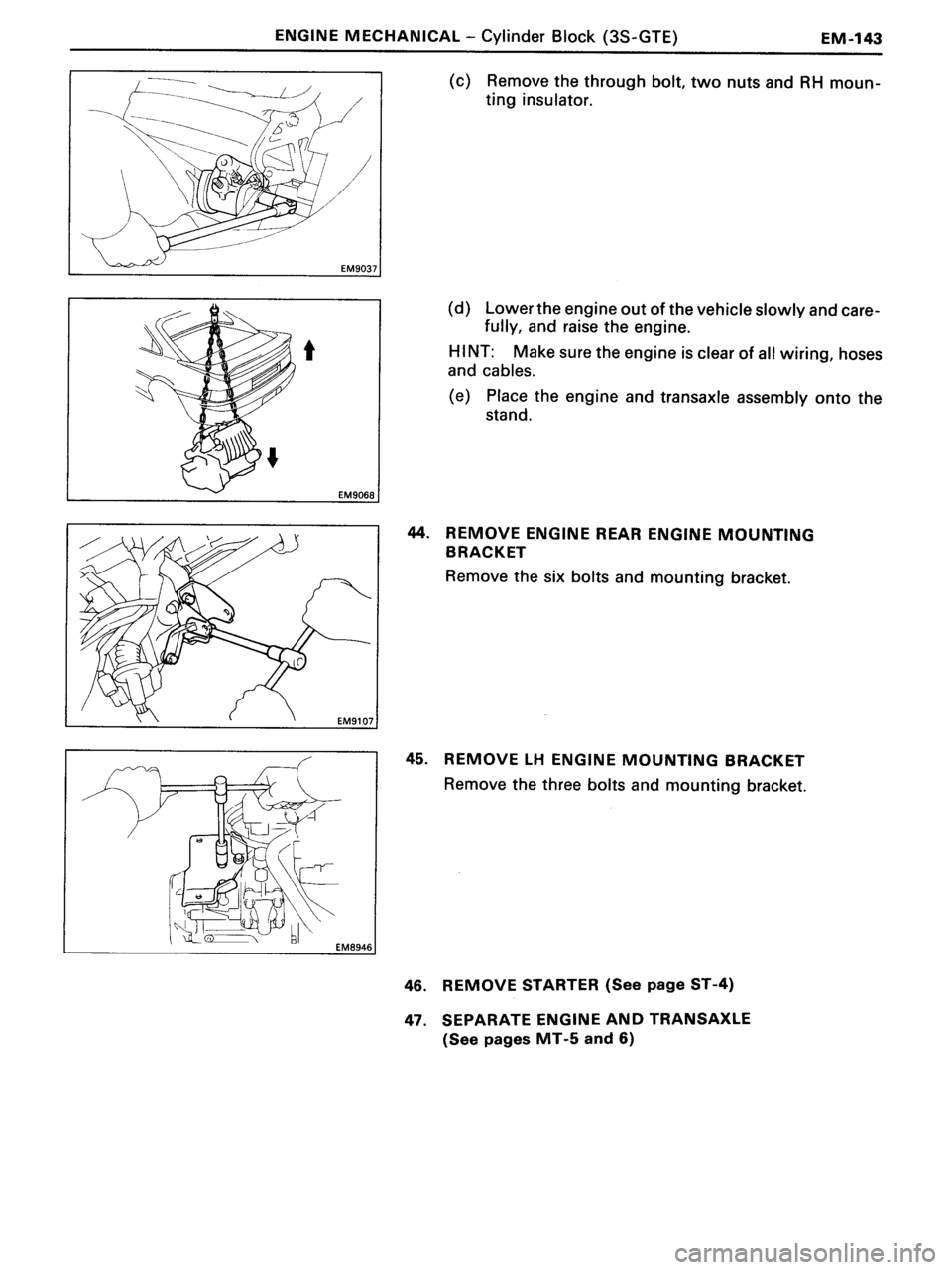TOYOTA MR-2 1991  Factory Repair Manual 
