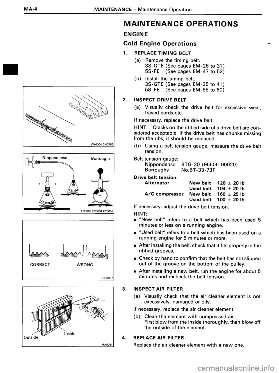 TOYOTA MR-2 1991  Factory User Guide 