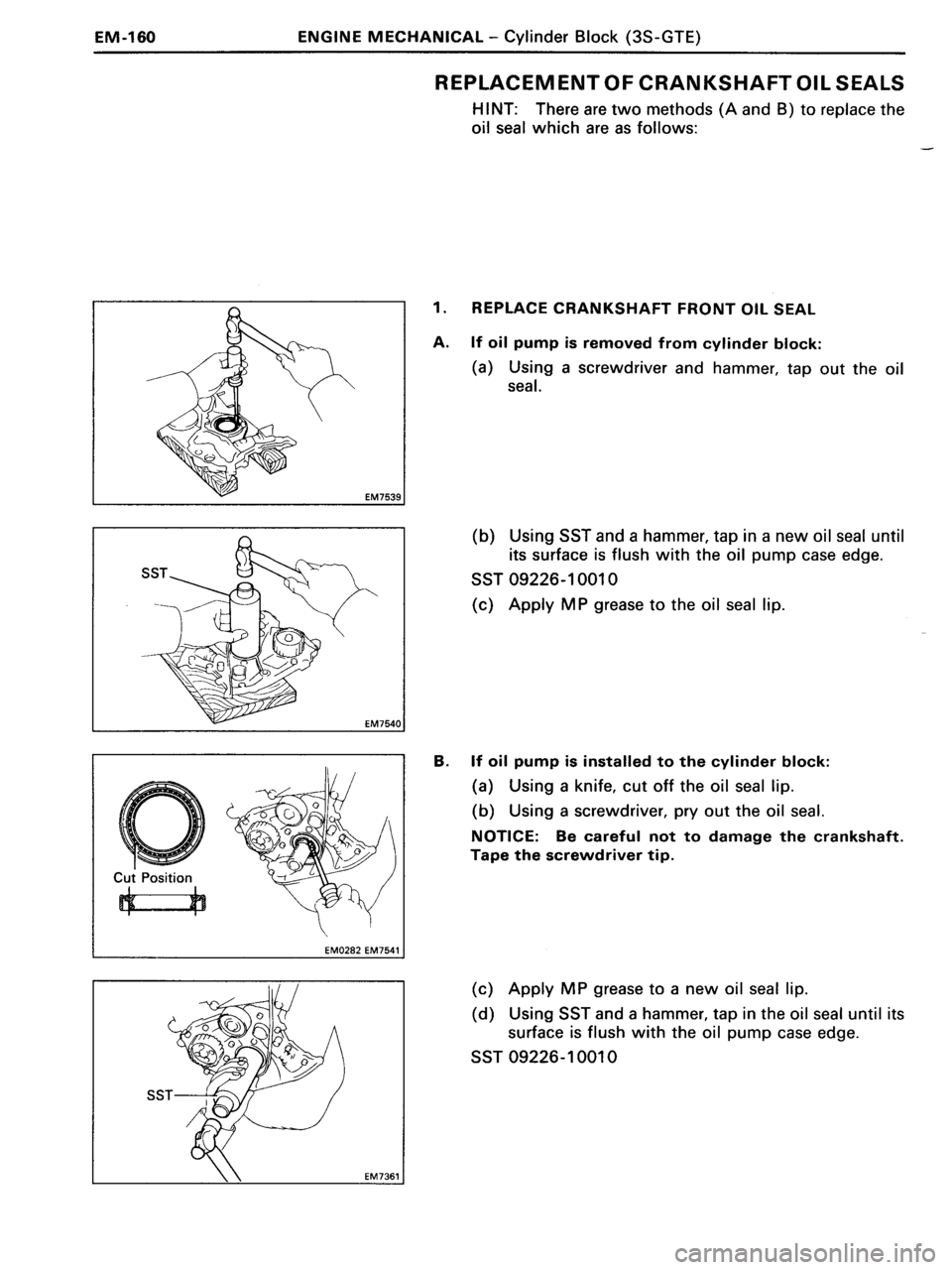 TOYOTA MR-2 1991  Factory Repair Manual 