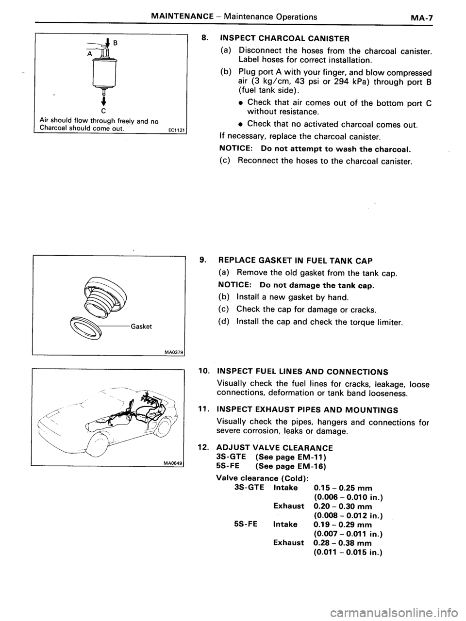 TOYOTA MR-2 1991  Factory Owners Manual 