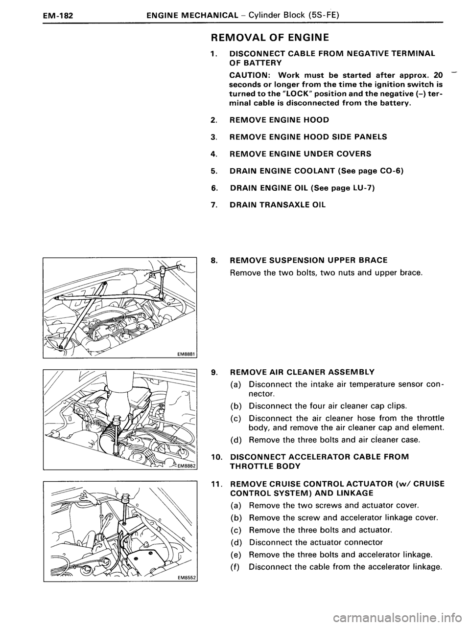 TOYOTA MR-2 1991 Factory Repair Manual TOYOTA MR-2 1991 Factory Repair Manual
