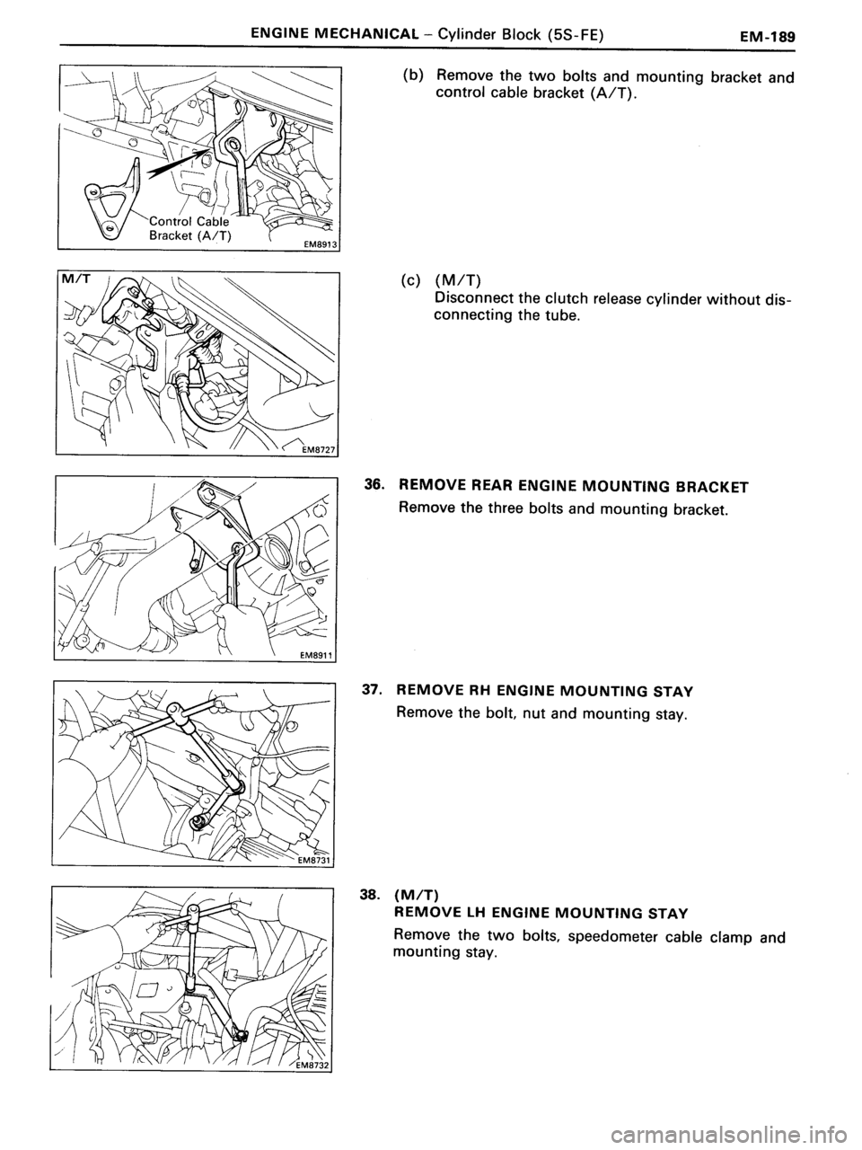 TOYOTA MR-2 1991 Factory Repair Manual TOYOTA MR-2 1991 Factory Repair Manual
