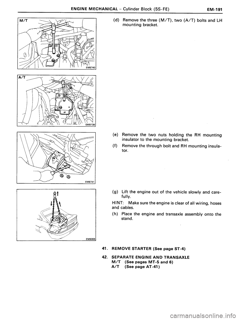 TOYOTA MR-2 1991 Factory Repair Manual TOYOTA MR-2 1991 Factory Repair Manual