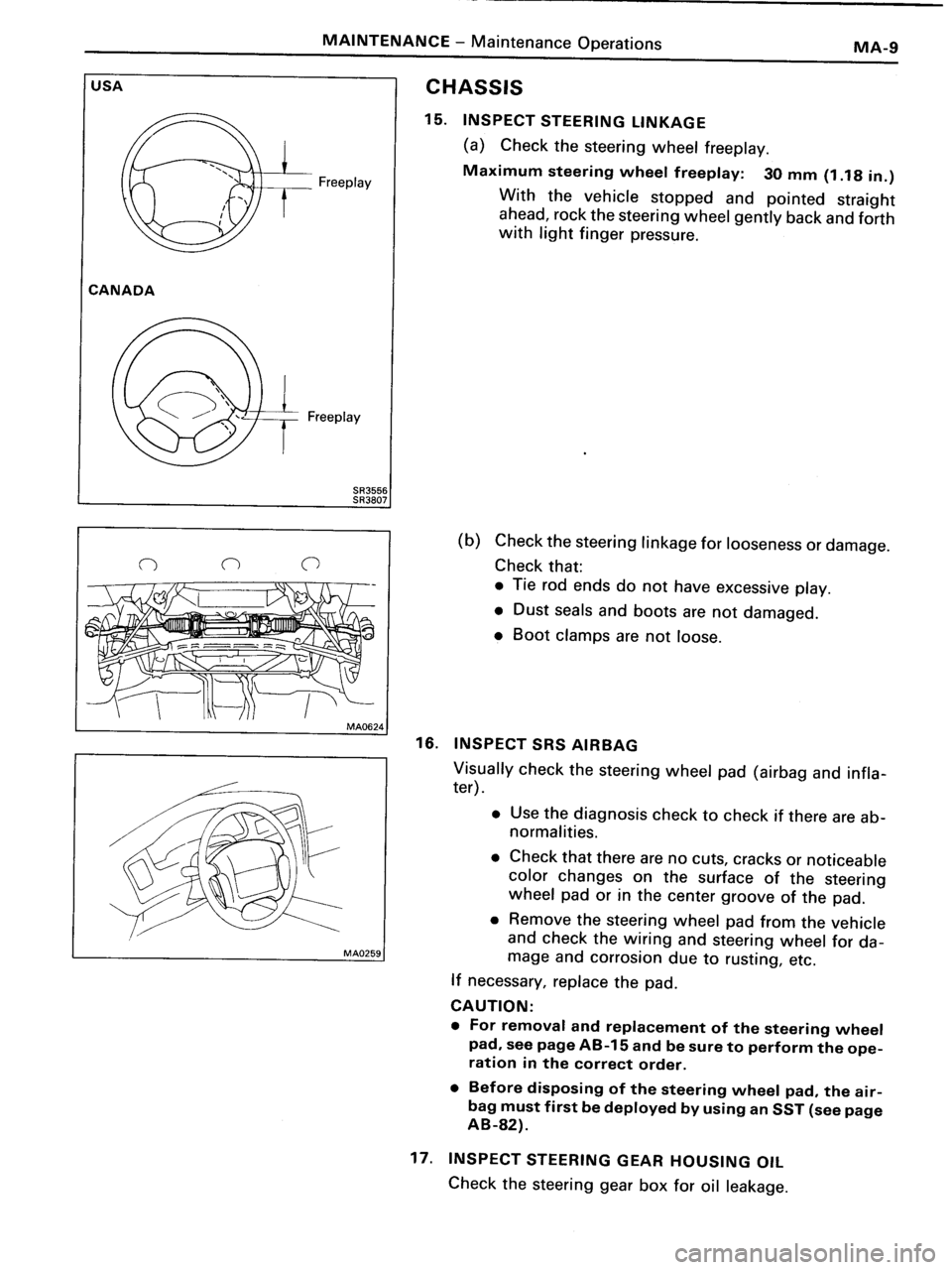 TOYOTA MR-2 1991  Factory Owners Manual 