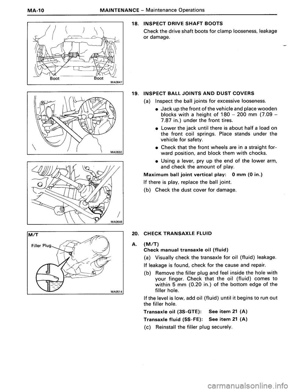 TOYOTA MR-2 1991  Factory Owners Manual 