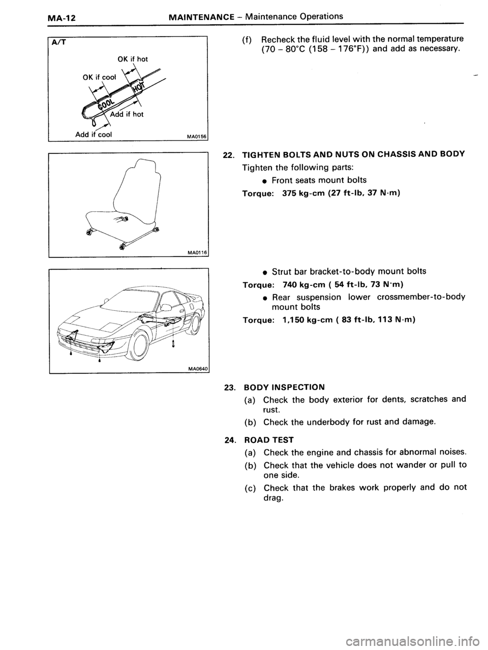 TOYOTA MR-2 1991  Factory Owners Manual 