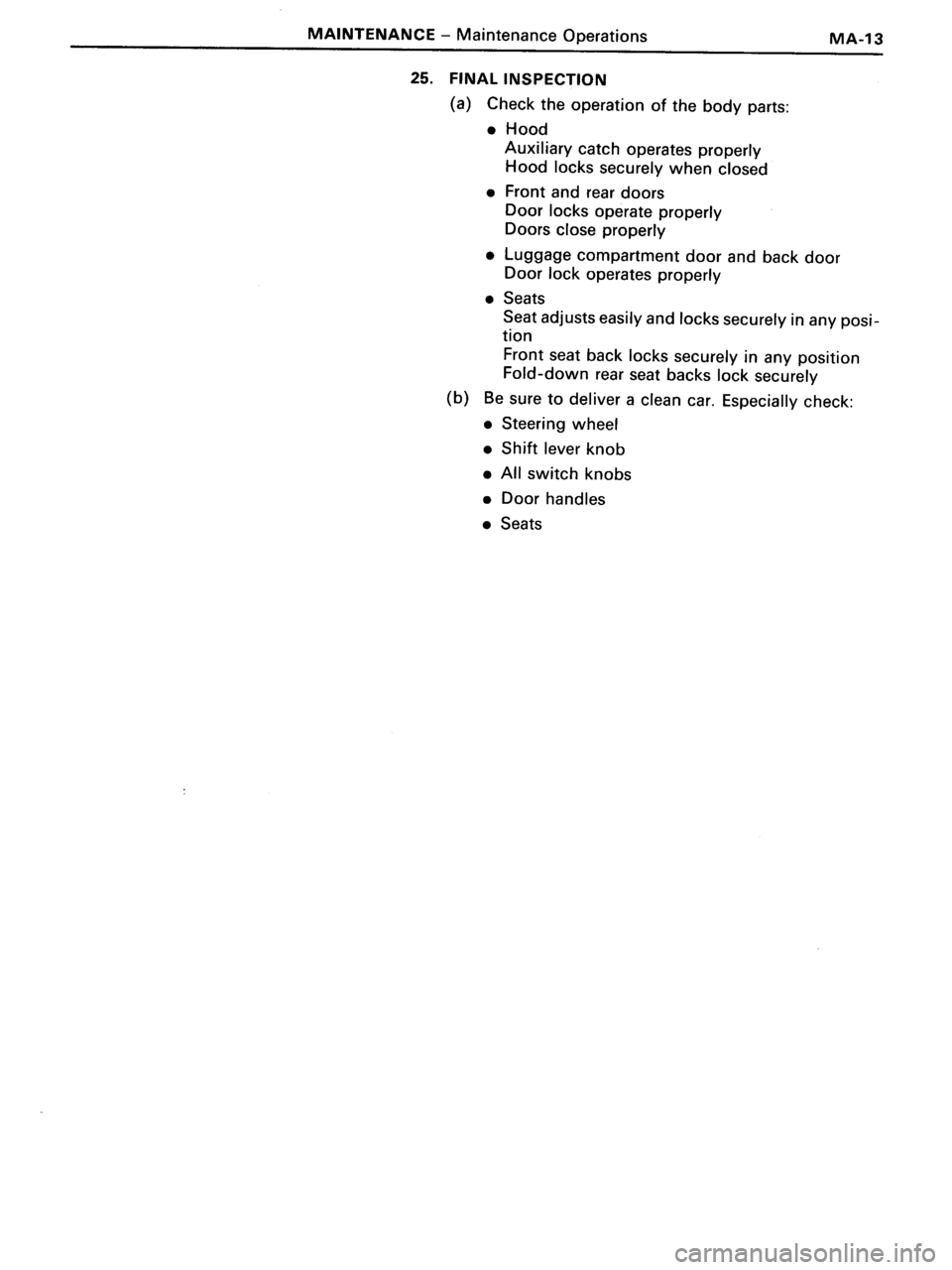 TOYOTA MR-2 1991 Factory Owners Manual TOYOTA MR-2 1991 Factory Owners Manual