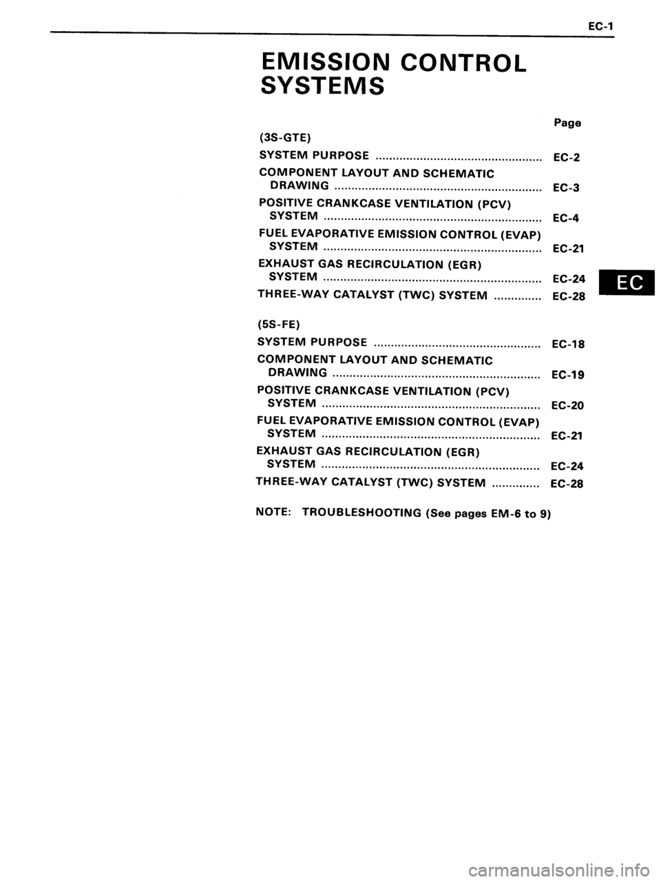 TOYOTA MR-2 1991 Factory Repair Manual TOYOTA MR-2 1991 Factory Repair Manual