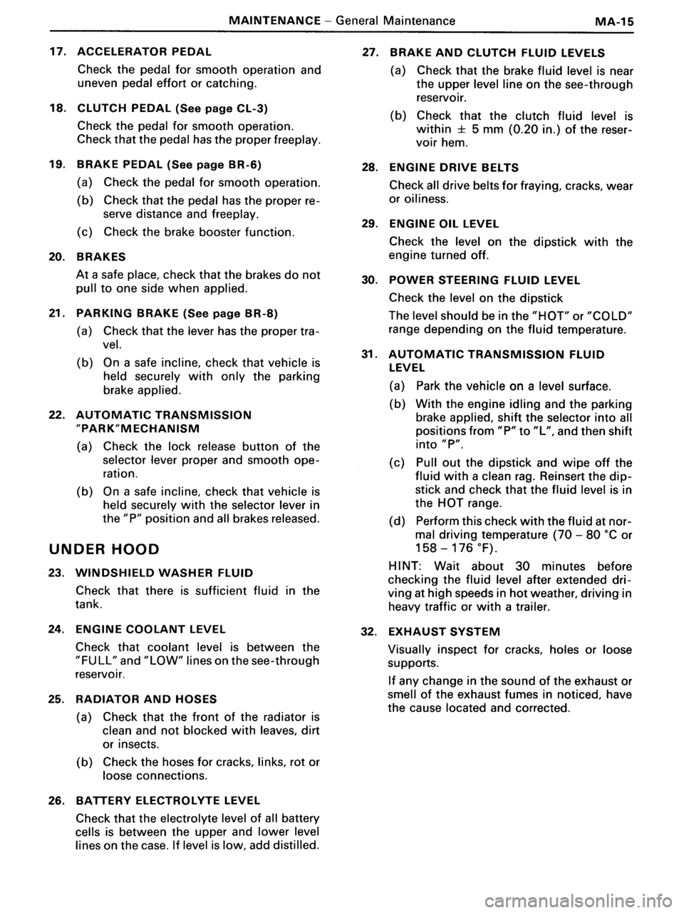 TOYOTA MR-2 1991  Factory Owners Manual 