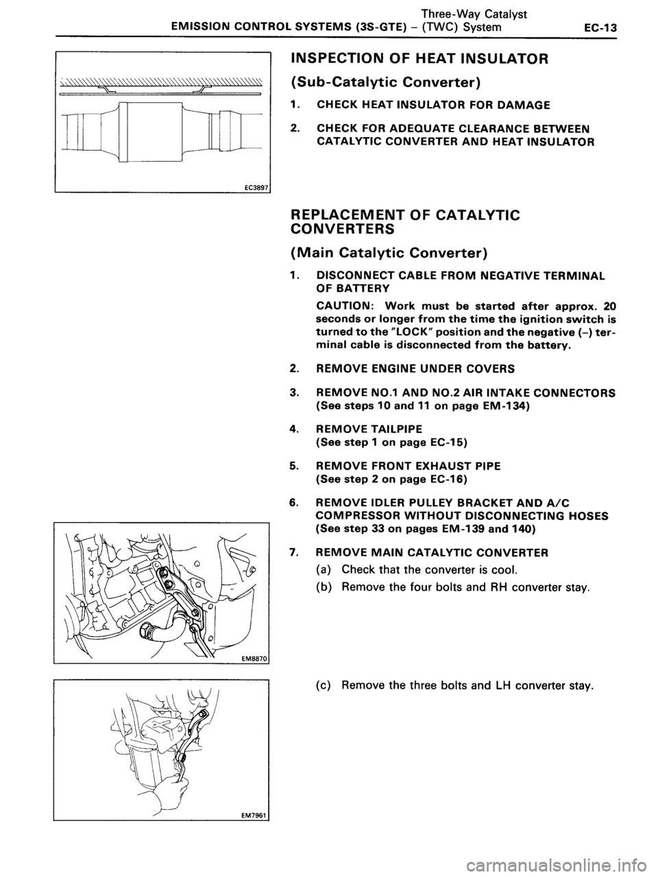 TOYOTA MR-2 1991 Factory Repair Manual TOYOTA MR-2 1991 Factory Repair Manual