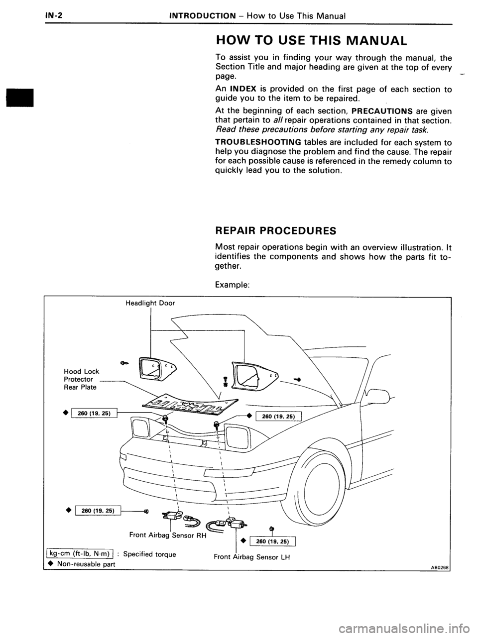 TOYOTA MR-2 1991  Factory Repair Manual 