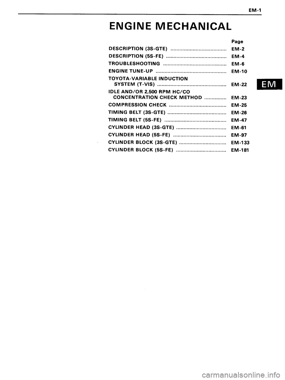 TOYOTA MR-2 1991  Factory Owners Guide 