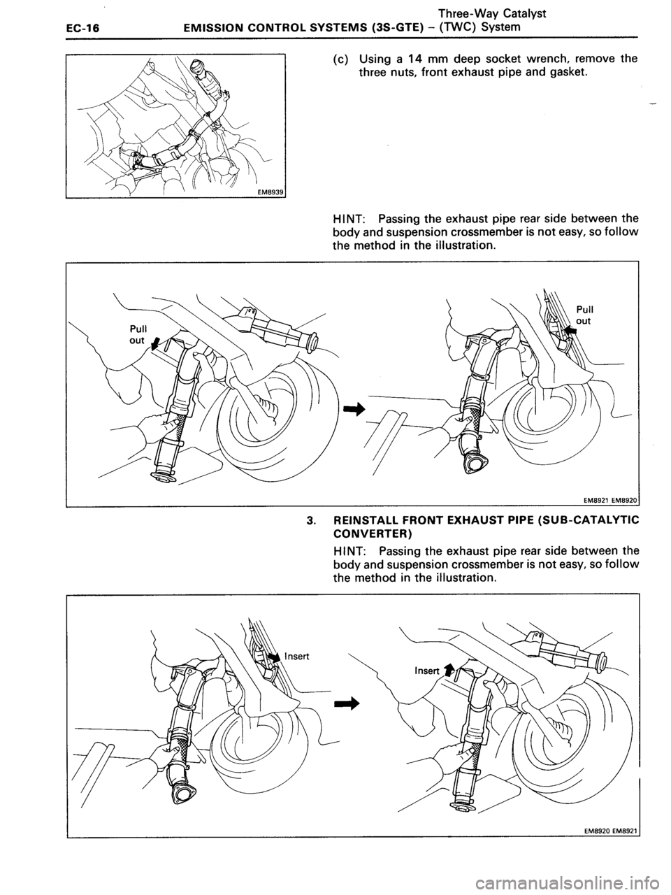 TOYOTA MR-2 1991 Factory Repair Manual TOYOTA MR-2 1991 Factory Repair Manual