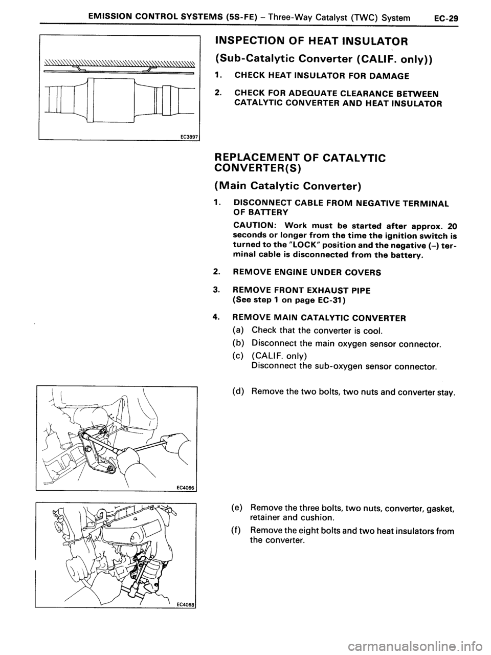 TOYOTA MR-2 1991  Factory Repair Manual 