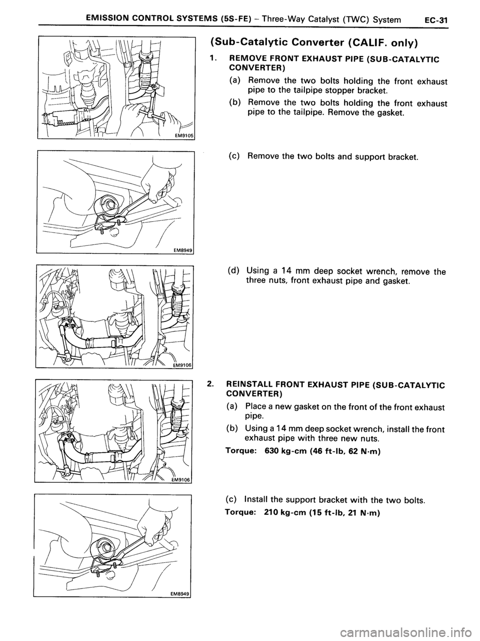 TOYOTA MR-2 1991  Factory Repair Manual 