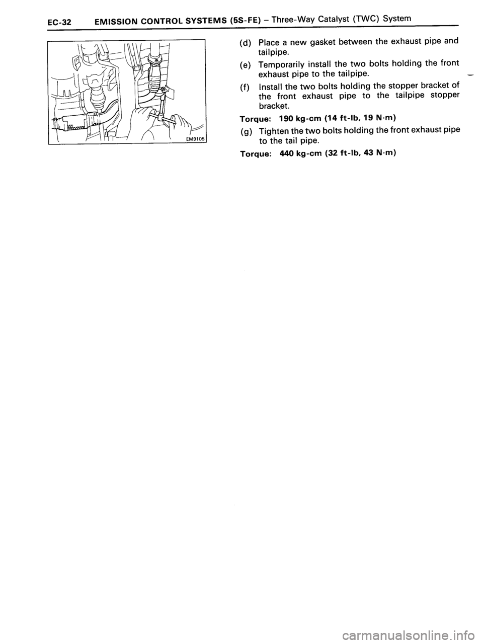 TOYOTA MR-2 1991  Factory Repair Manual 