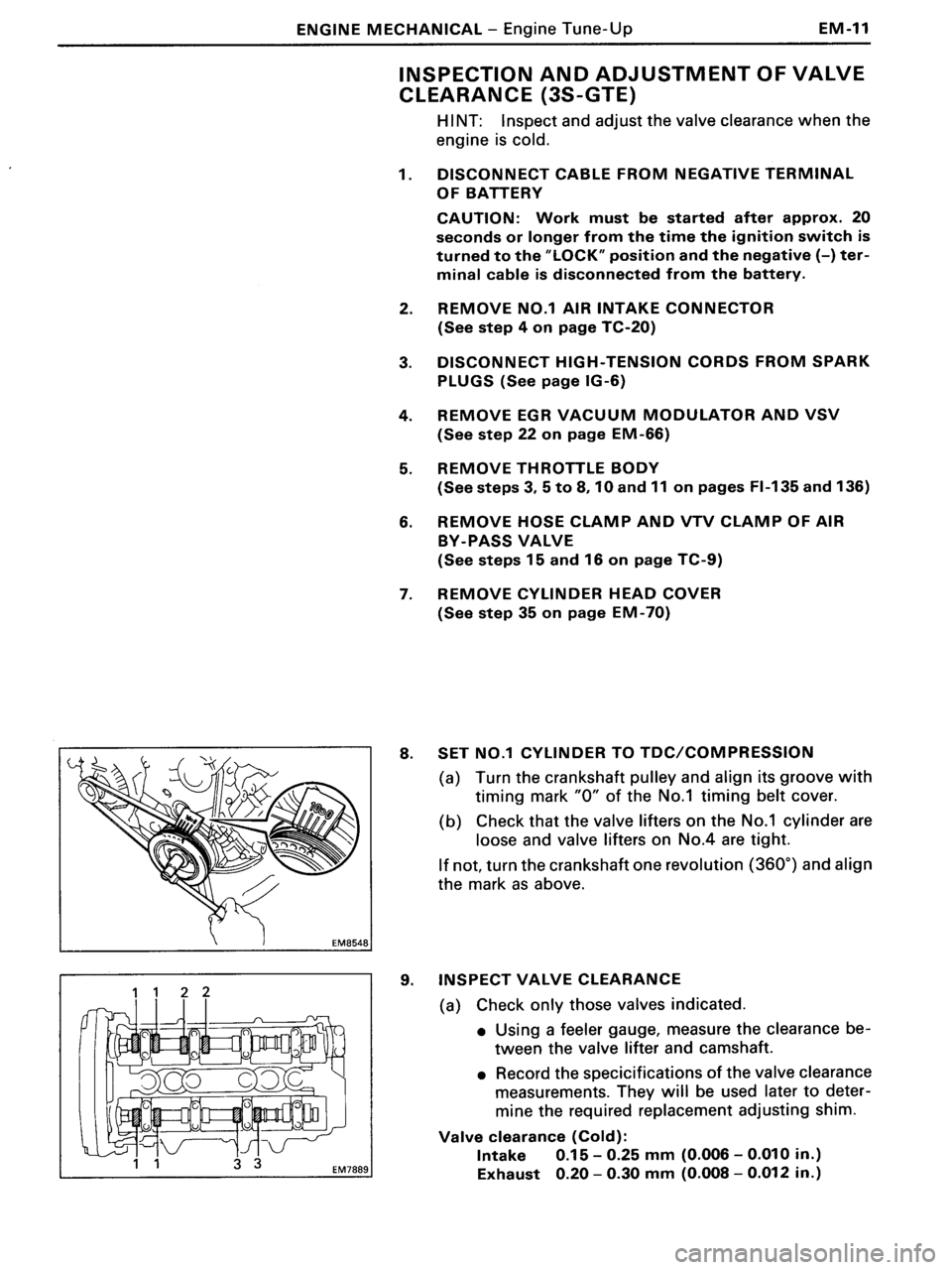 TOYOTA MR-2 1991 Factory Service Manual TOYOTA MR-2 1991 Factory Service Manual