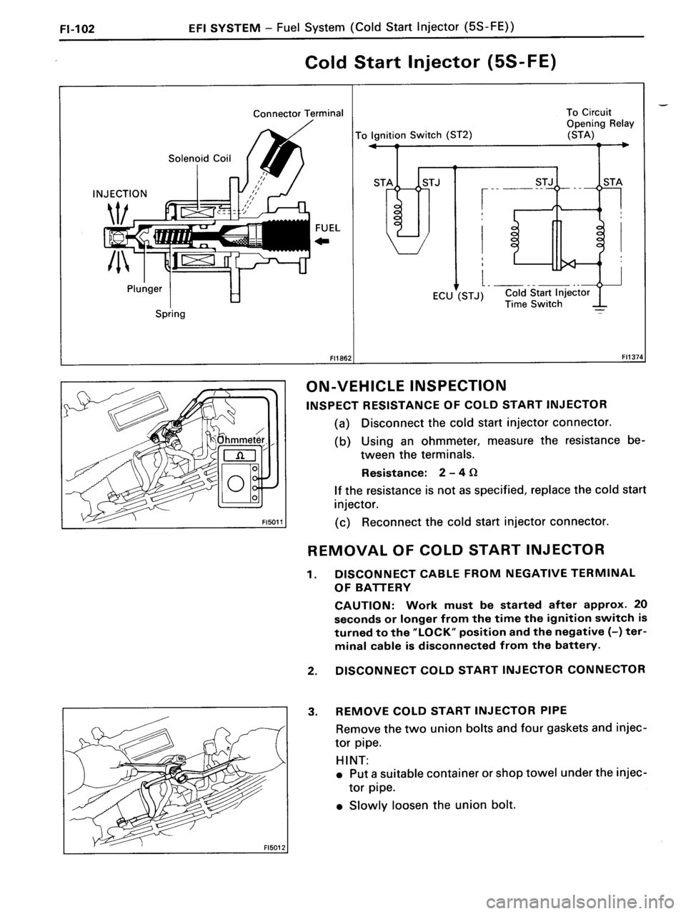 TOYOTA MR-2 1991  Factory Repair Manual 