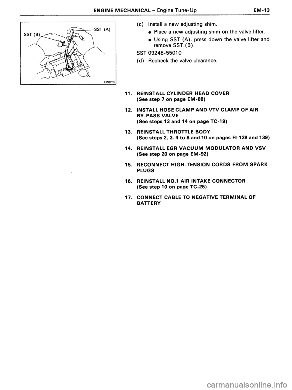 TOYOTA MR-2 1991 Factory Service Manual TOYOTA MR-2 1991 Factory Service Manual