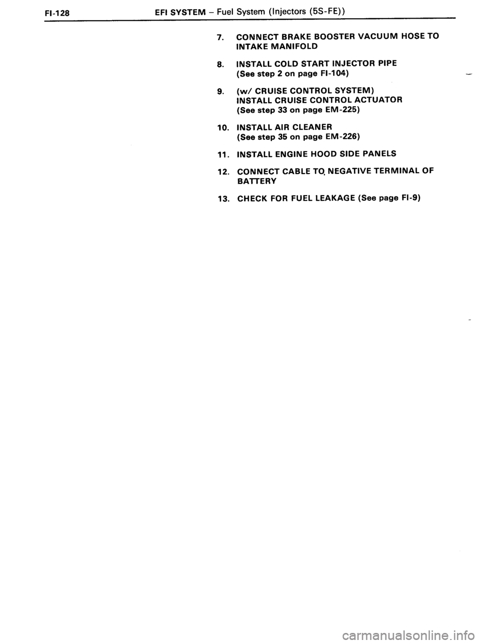 TOYOTA MR-2 1991 Factory Repair Manual TOYOTA MR-2 1991 Factory Repair Manual