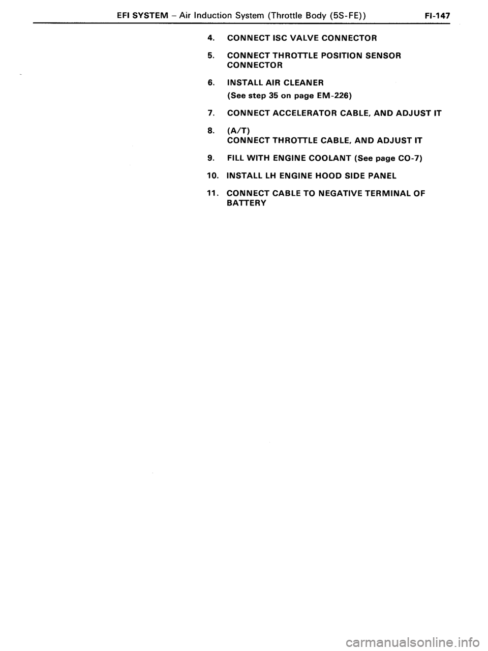 TOYOTA MR-2 1991 Factory Repair Manual TOYOTA MR-2 1991 Factory Repair Manual