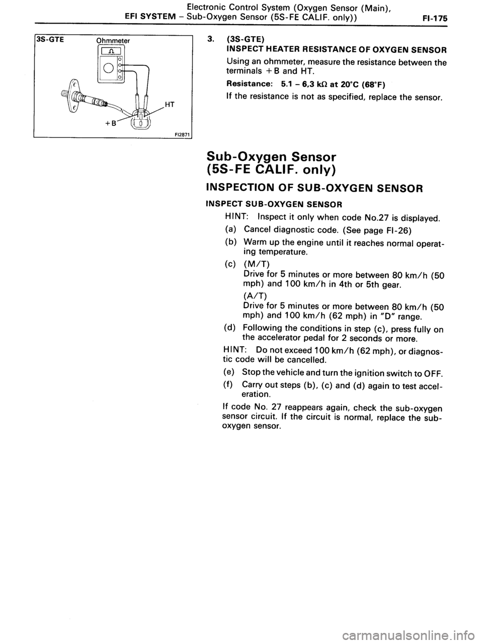 TOYOTA MR-2 1991 Factory Repair Manual TOYOTA MR-2 1991 Factory Repair Manual