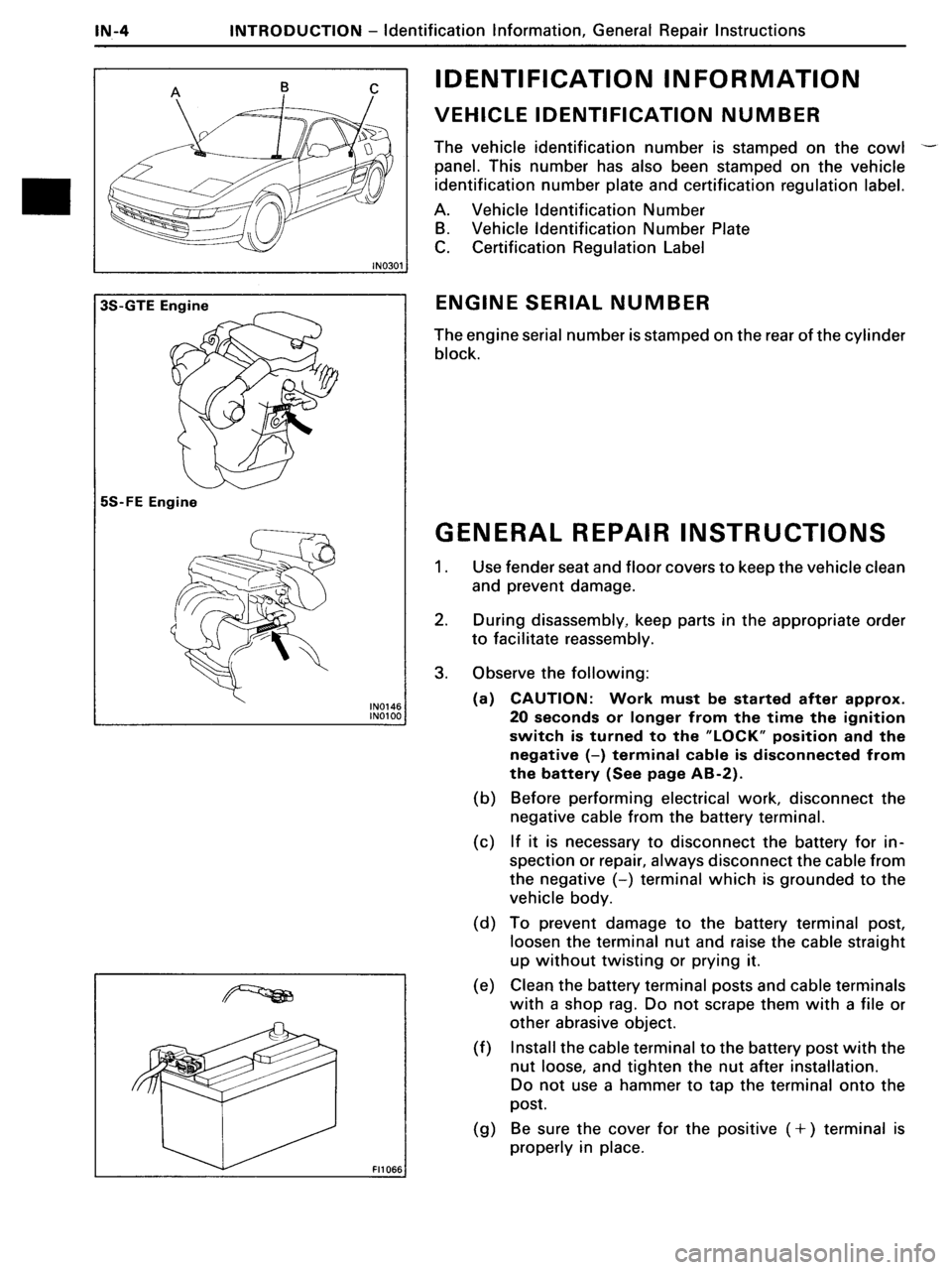 TOYOTA MR-2 1991  Factory Repair Manual 