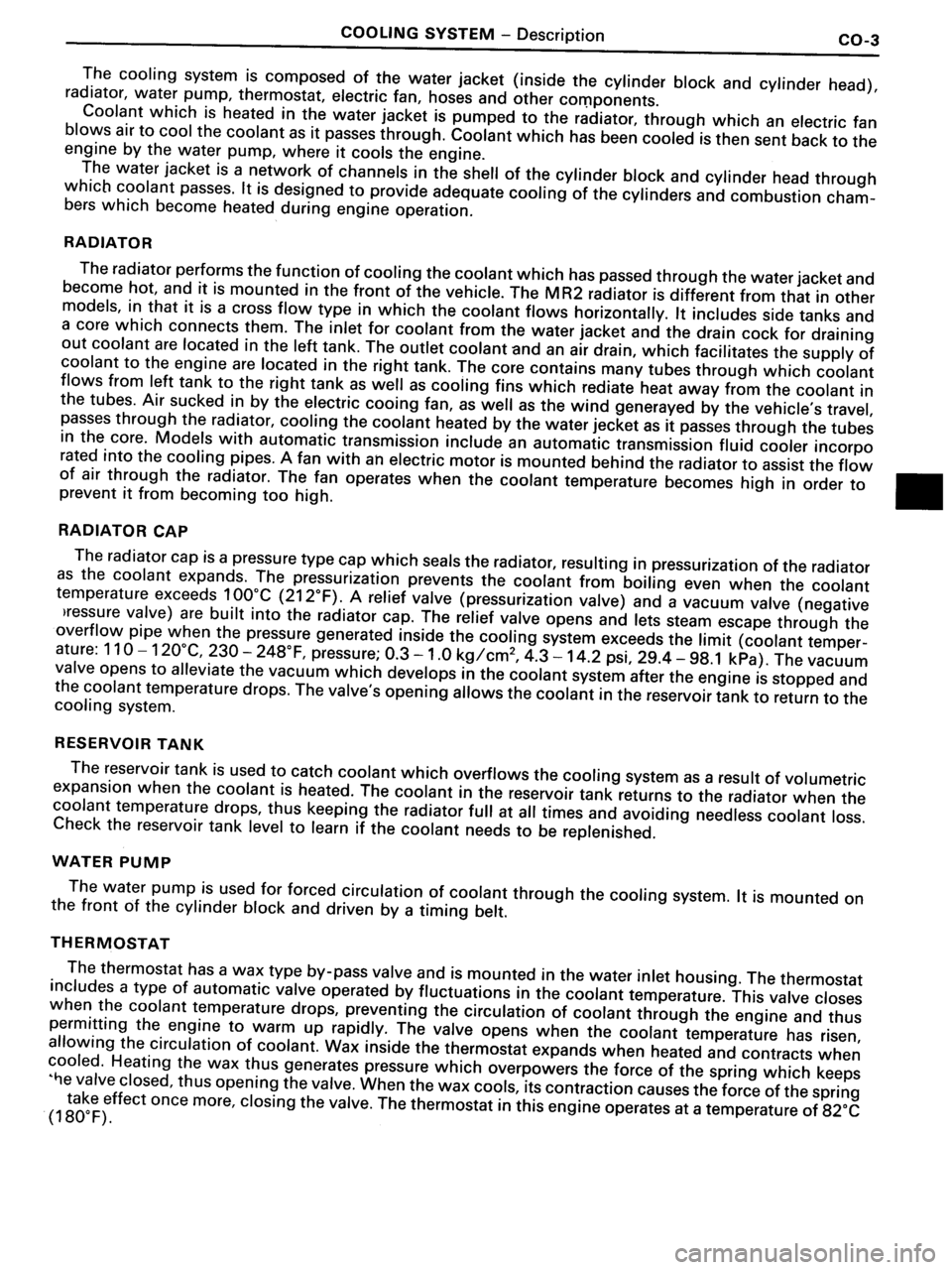 TOYOTA MR-2 1991  Factory Repair Manual 