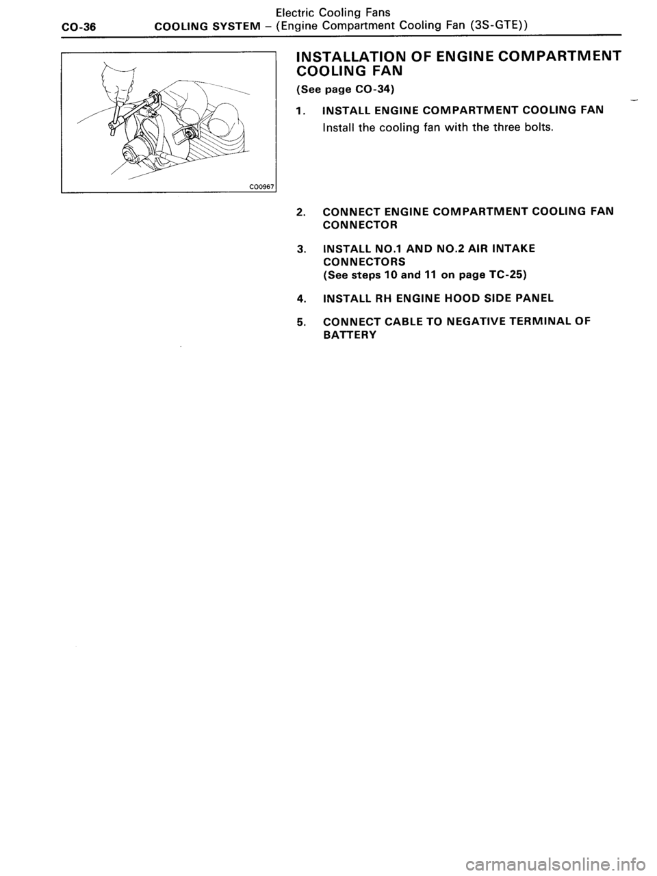 TOYOTA MR-2 1991 Factory Repair Manual TOYOTA MR-2 1991 Factory Repair Manual